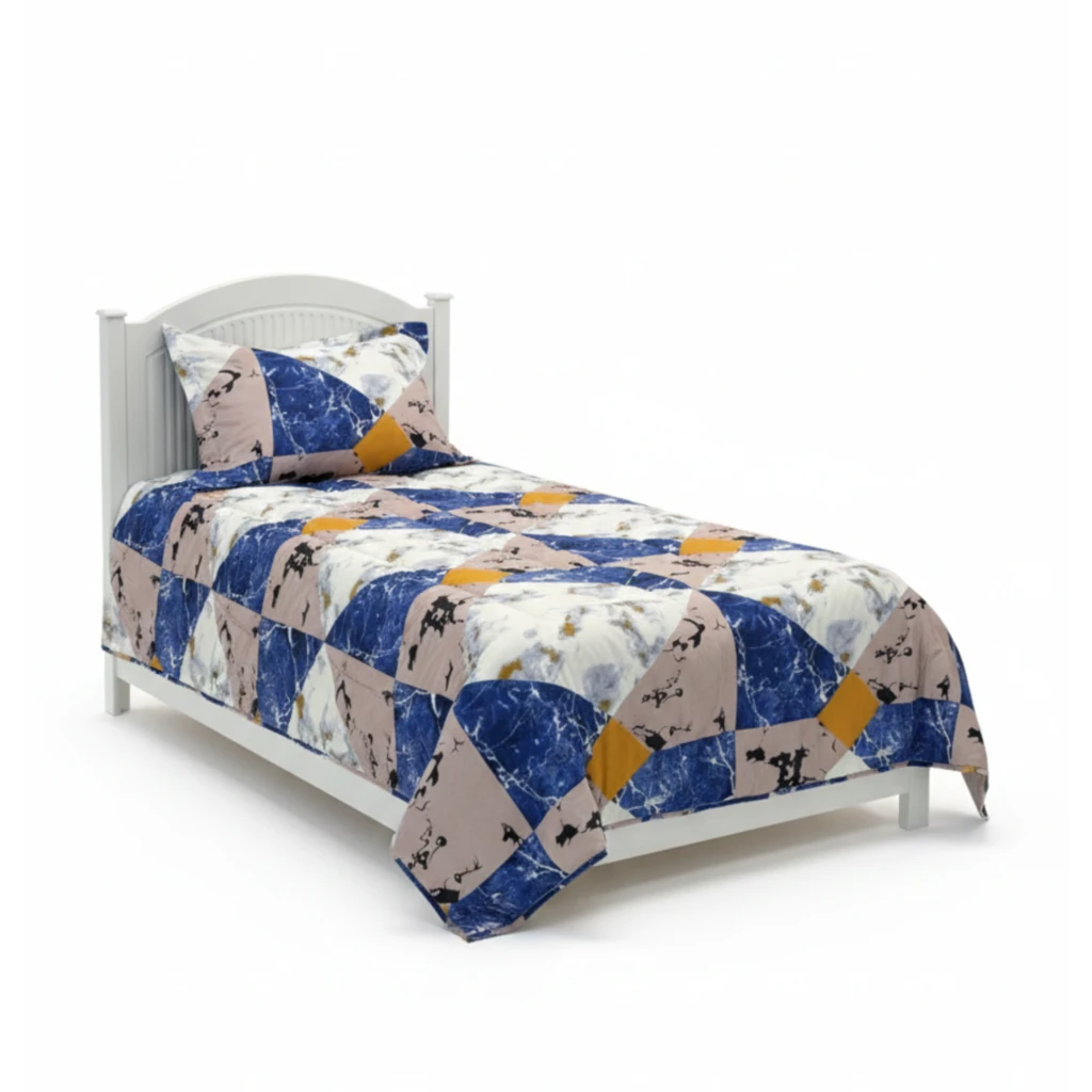 03408248 روتختی 1نفره ساتین سیلک 3تکه کد 2174 - تصویر 1