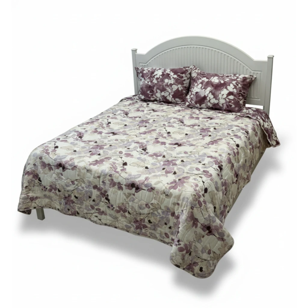 03408093 روتختی 2نفره 3تکه تیسا طرح نفیسه بنفش - تصویر 1