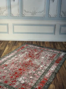 فرش سیزان DL73001 طوسی لاکی کلکسیون آروین - تصویر 2