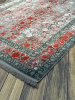 فرش سیزان DL73001 طوسی لاکی کلکسیون آروین - تصویر 3