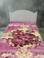 پتو 1 نفره زمستانه خارجی دو رو  طرح گل صورتی - تصویر 6
