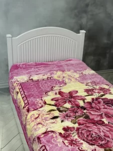 پتو 1 نفره زمستانه خارجی دو رو  طرح گل صورتی - تصویر 5