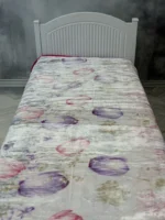 پتو 1 نفره زمستانه خارجی دو رو  طرح گل صورتی - تصویر 4