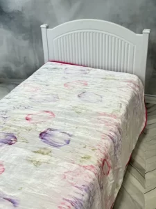 پتو 1 نفره زمستانه خارجی دو رو  طرح گل صورتی - تصویر 3