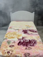 پتو یک نفره زمستانه خارجی دو رو طرح گل گلبهی - تصویر 6