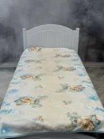 پتو 1 نفره زمستانه خارجی دو رو  طرح آبی روشن - تصویر 2