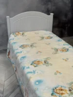 پتو 1 نفره زمستانه خارجی دو رو  طرح آبی روشن - تصویر 5