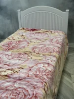 پتو 1 نفره زمستانه خارجی دو رو  طرح کرم گلبهی - تصویر 6