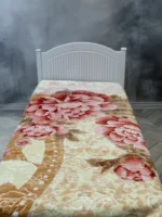 پتو 1 نفره زمستانه خارجی دو رو  طرح کرم گلبهی - تصویر 7