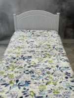 پتو 1 نفره زمستانه خارجی دو رو  طرح گل بنفش - تصویر 2