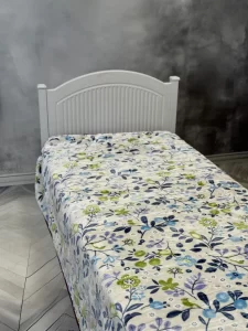 پتو 1 نفره زمستانه خارجی دو رو  طرح گل بنفش - تصویر 5