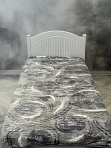 پتو 1 نفره زمستانه خارجی دو رو  طرح طوسی نقره ای