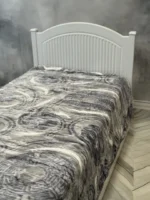 پتو 1 نفره زمستانه خارجی دو رو  طرح طوسی نقره ای - تصویر 2