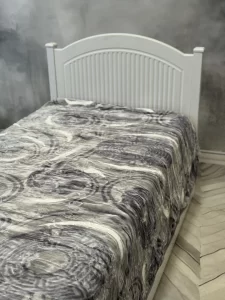 پتو 1 نفره زمستانه خارجی دو رو  طرح طوسی نقره ای - تصویر 2