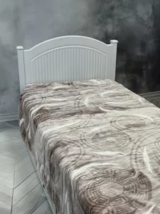 پتو 1 نفره زمستانه خارجی دو رو  طرح کرم با گل نارنجی - تصویر 4