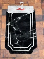 پادری فرش زرباف طرح ماربل مشکی - تصویر 2