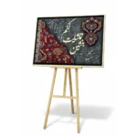 تابلو فرش دستبافت 100*70 معرق‌کاری شده طرح تماشا