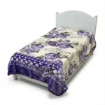 پتو 1 نفره زمستانه خارجی دو رو  طرح گل بنفش