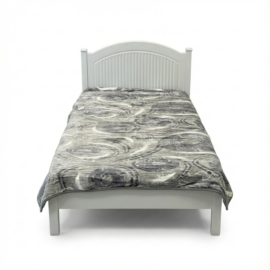 03401186 پتو 1 نفره زمستانه خارجی دو رو طرح طوسی نقره ای - تصویر 1