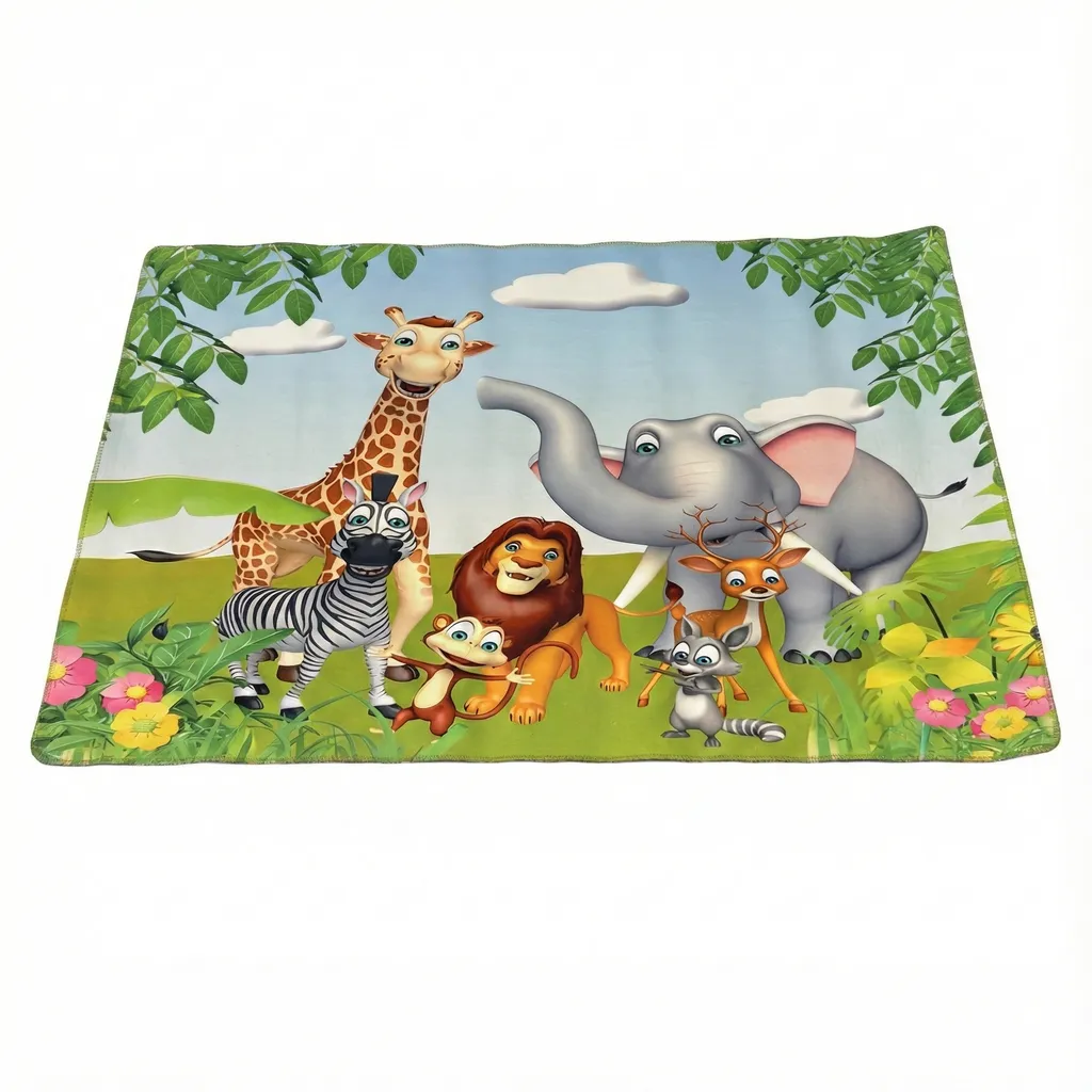 03416296 قالیچه فوم دار فانتزی پشت ترمز طرح باغ وحش حیوانات - تصویر 1