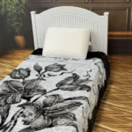 پتو 1 نفره زمستانه خارجی دو رو  طرح رز مشکی - تصویر 2