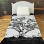 پتو 1 نفره زمستانه خارجی دو رو  طرح رز مشکی - تصویر 7