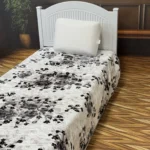 پتو 1 نفره زمستانه خارجی دو رو  طرح شکوفه مشکی - تصویر 2