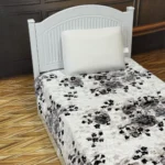 پتو 1 نفره زمستانه خارجی دو رو  طرح شکوفه مشکی - تصویر 5