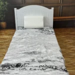 پتو 1 نفره زمستانه خارجی دو رو  طرح شکوفه مشکی - تصویر 4