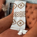 شال مبل پانچی پلی استر طرح بوهو (هندسی) – مدل ریشه‌دار - تصویر 2