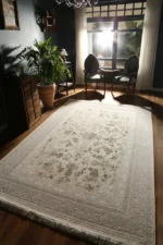 فرش لیانا صدفی سبز اکرلیک 1200 شانه برجسته - تصویر 2