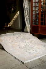 فرش 1200 شانه پیچک نقره ای وینتیج اکرلیک - تصویر 2