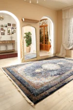 فرش سورمه ای اکرلیک 1200 شانه کد 14056 - تصویر 2