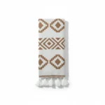 شال مبل پانچی پلی استر طرح بوهو (هندسی) – مدل ریشه‌دار