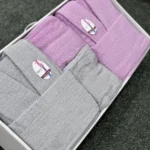 سرویس کامل حوله دونفره هارمونی یاسی طوسی - تصویر 5