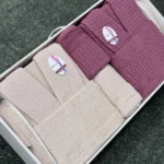 سرویس کامل حوله دونفره هارمونی صورتی کرم - تصویر 5