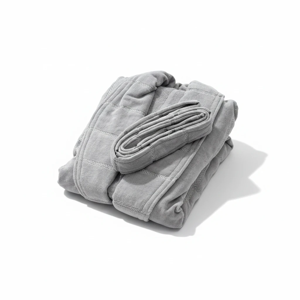 03424061 حوله تن پوش پالتویی برق لامع رویال طوسی روشن - تصویر 1