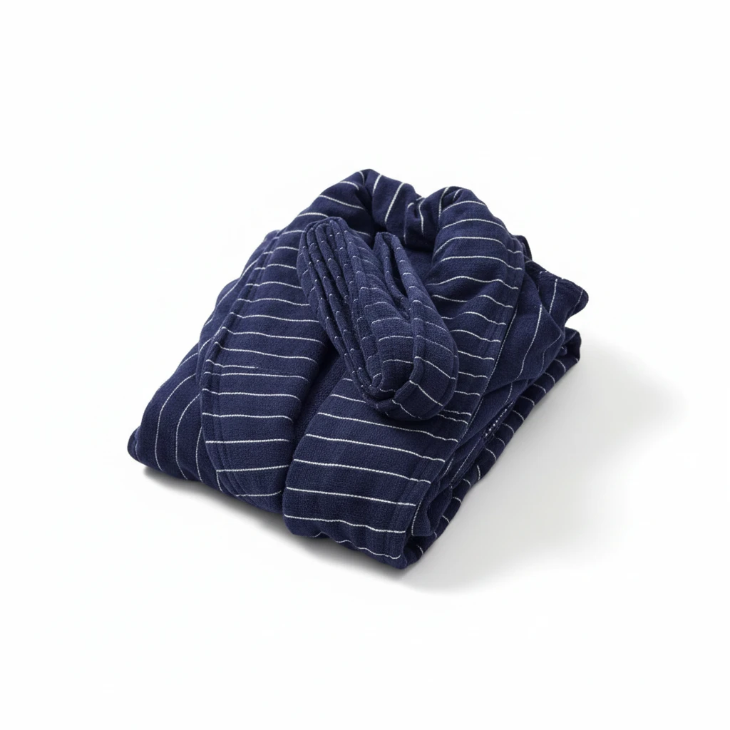 03424055 حوله تن پوش پالتویی برق لامع لوزان سورمه ای - تصویر 1