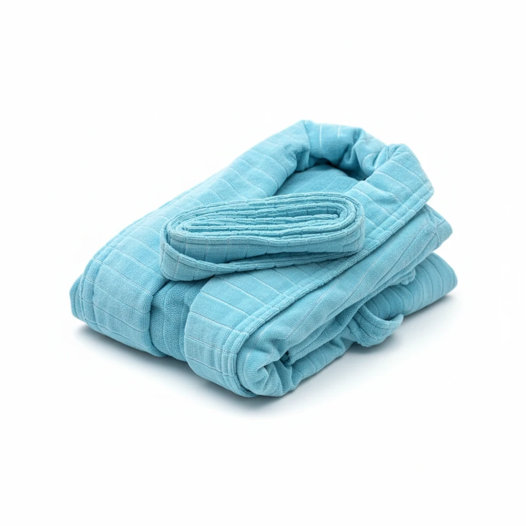 03424094 حوله تن پوش پالتویی برق لامع لوزان فیروزه ای - تصویر 1