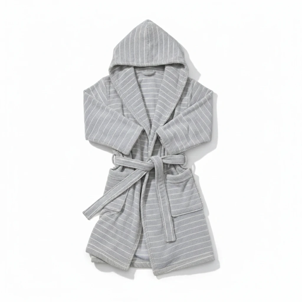 03424050 حوله تن پوش پالتویی کودک برق لامع لوزان طوسی - تصویر 1