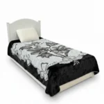 پتو 1 نفره زمستانه خارجی دو رو  طرح رز مشکی